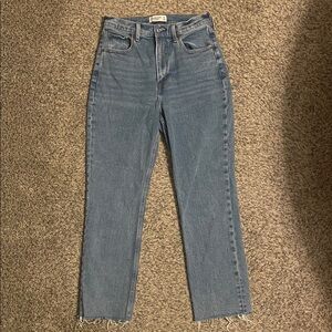 Abercrombie & Fitch curve love ultra high rise ankle straight jeans-size 27